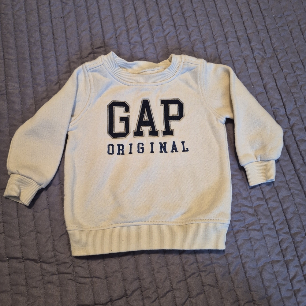 GAP Kids Cream Sweatshirt with Black Logo